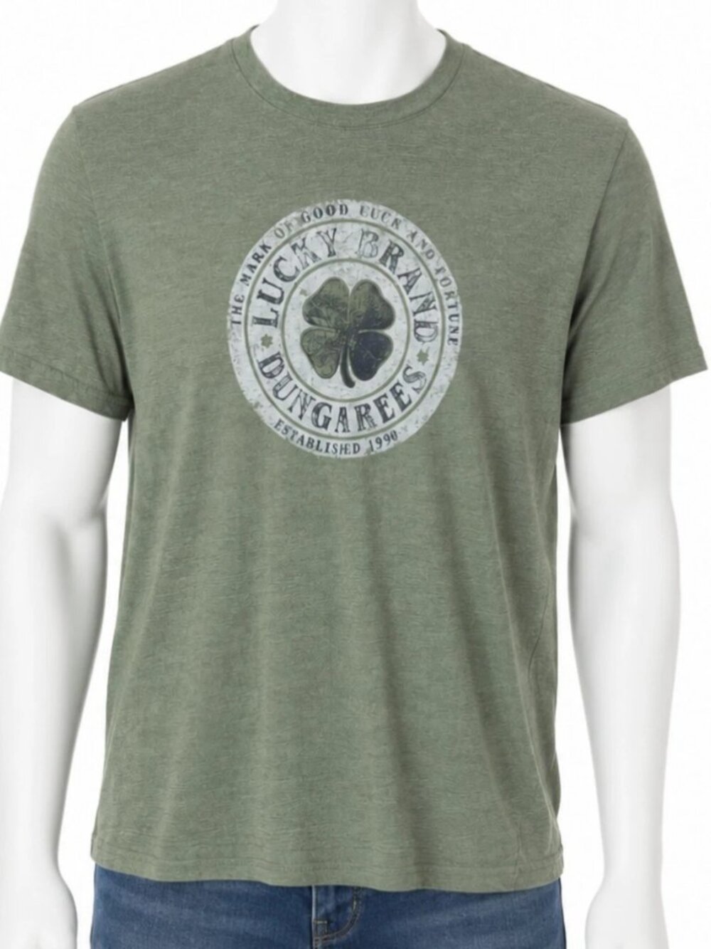 Lucky Brand Dungarees Clover Graphic T-Shirt Men XXL Green